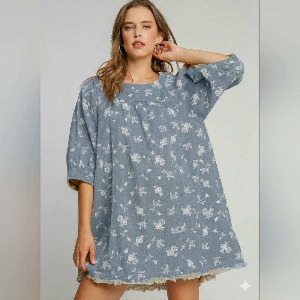 Umgee Wildflower Denim Dress